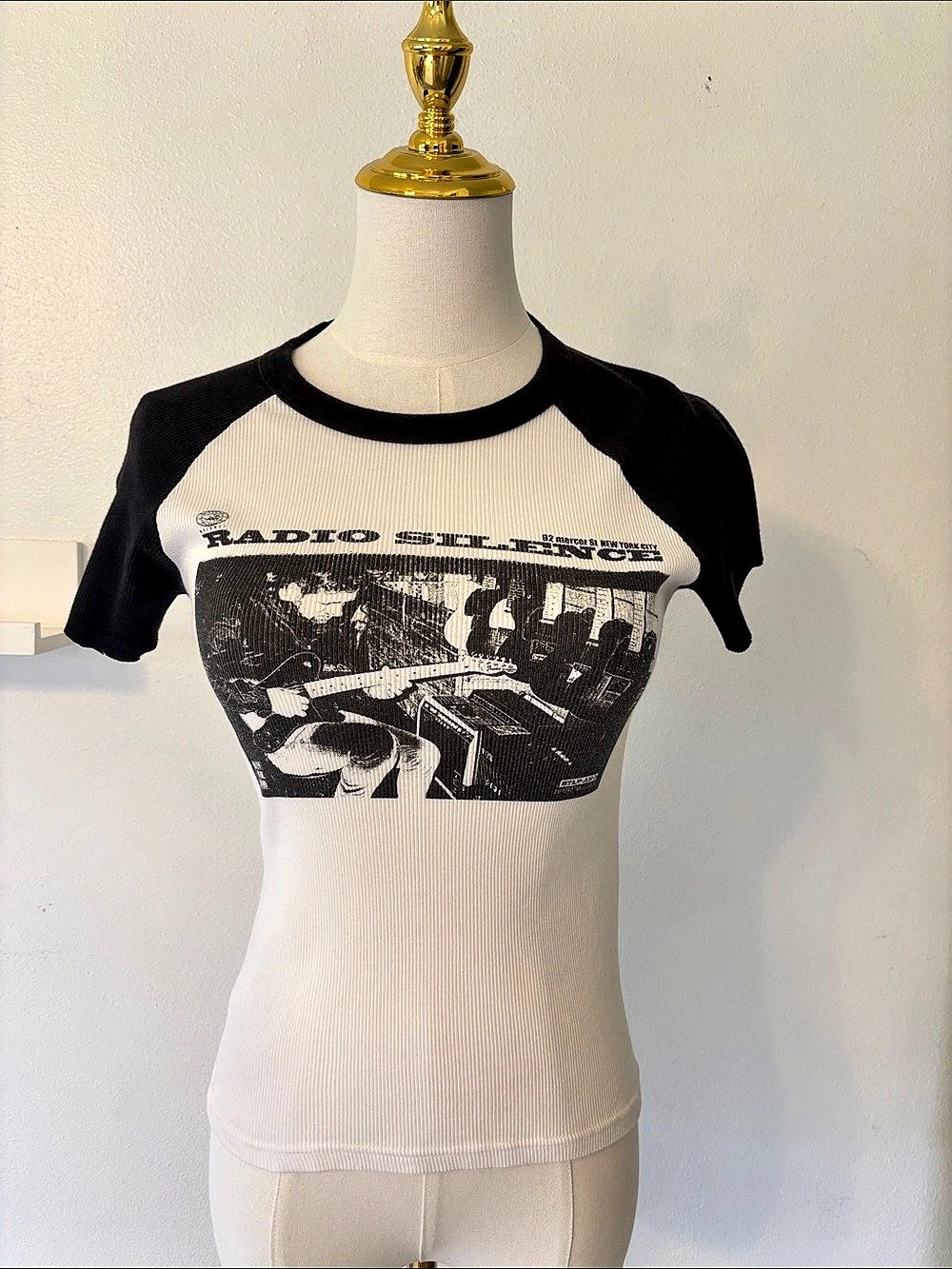 John Galt Radio Silence Ringer Tee Graphic Color Block Short Sleeve Tee